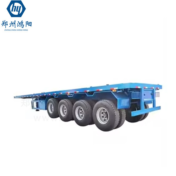 Brand New Flatbed Trailer 4 Axles Lowbed Truck Trailer met aangepaste kleuren