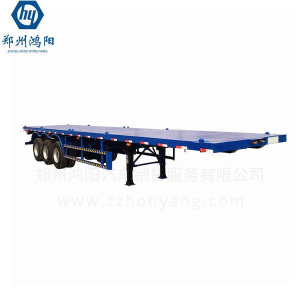 Brand New Flatbed Trailer 4 Axles Lowbed Truck Trailer met aangepaste kleuren