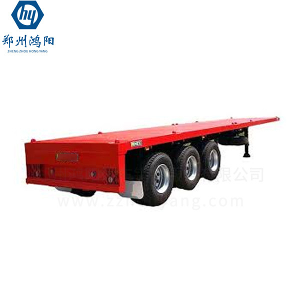 Flatbed Trailer 3 Axle 4 Axle 40T 60T Flatbed Semi-Trailer voor containerschepen met graafmachines